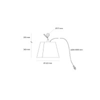 Artemide Tolomeo Paralume Outdoor Gancio Lampada LED da Esterno