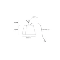 Artemide Tolomeo Paralume Outdoor Gancio Lampada LED da Esterno
