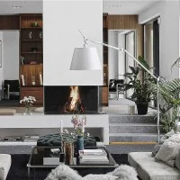 Artemide Tolomeo Mega Floor Dimmable LED Lamp in Satin Ø320mm