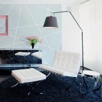 Artemide Tolomeo Mega Floor Dimmable LED Lamp in Black Fabric Artemide Tolomeo Mega Floor Dimmable LED Lamp in Black Fabric