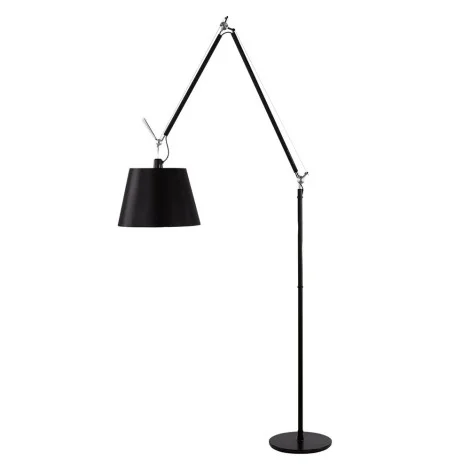 Artemide Tolomeo Mega Floor Dimmable LED Lamp in Black Fabric