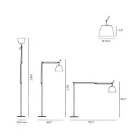 Artemide Tolomeo Mega Floor Dimmable LED Lamp in Black Fabric Artemide Tolomeo Mega Floor Dimmable LED Lamp in Black Fabric