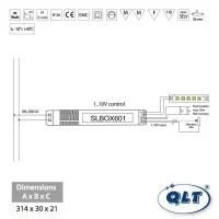 QLT Power Supply SLIMBOX 24V 60W Dimmable 1-10V For LED 110-240V