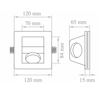 Lampo Ceiling Square Recessed Wall Washer GU10 Downlight In