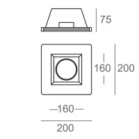 MOLVENO LIGHTING Aragon XL LED Faretto Incasso Gesso Gypsolyte
