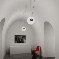 Lumina Perla Adjustable Spherical Glass Suspension Lamp By