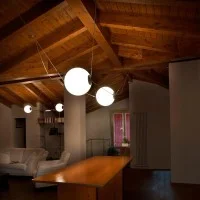 Lumina Perla Adjustable Spherical Glass Suspension Lamp By