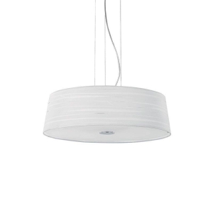 Ideal Lux Isa SP4 Suspension Lamp In Chromed Metal And White