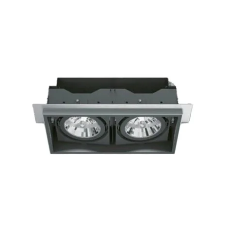 IGuzzini Double Downlight Deep Frame Minimal Black Recessed