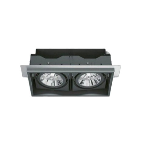 IGuzzini Faro Incasso Doppio Deep Frame Minimal Nero Orientabile