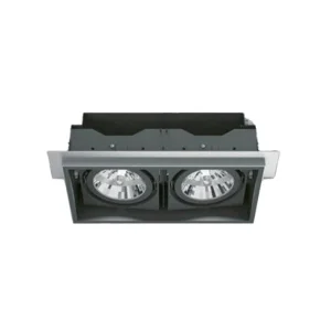 IGuzzini Double Downlight Deep Frame Minimal Black Recessed