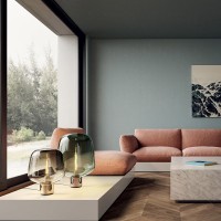 Lodes FLAR Table and Floor Dimmable Lamp in Glass By Patrick