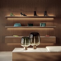Lodes FLAR Table and Floor Dimmable Lamp in Glass By Patrick