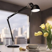 Lumina Naomi LED Table Lamp with Movable Arms Black Soft-Touch