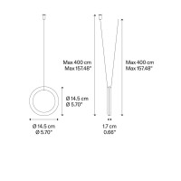 Lodes IVY V Lampada ad Anello da Sospensione Cavo Doppio a LED