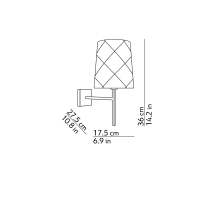 Kundalini New York Applique Lampada da Parete LED E27 Abat Jour