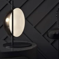 Oluce Superluna T Lampada Semisferica da Tavolo a LED per