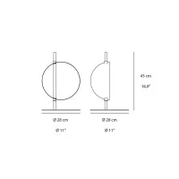 Oluce Superluna T Semispherical LED Table Lamp for Indoor By