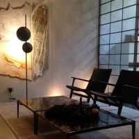 Oluce Superluna F Semi-spherical Double Floor LED Lamp for