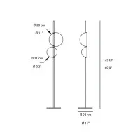 Oluce Superluna F Semi-spherical Double Floor LED Lamp for