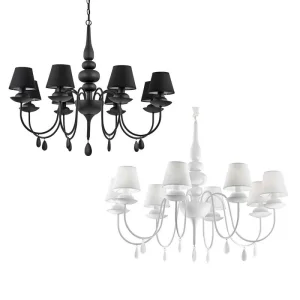 Ideal Lux Blanche SP8 Suspension Chandelier with 8 Lights for