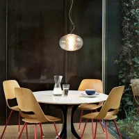 Oluce Recuerdo LED Glass Suspension Lamp By Mariana Pellegrino