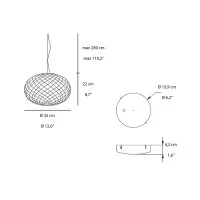 Oluce Recuerdo LED Glass Suspension Lamp By Mariana Pellegrino