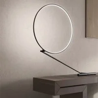 Kundalini Poise Rotating LED Ring Light Table Lamp By Robert