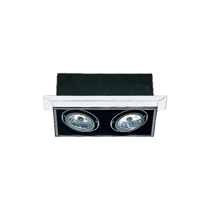 IGuzzini Frame faretto da incasso doppio 2x50W a raso nero IGuzzini Frame faretto da incasso doppio 2x50W a raso nero