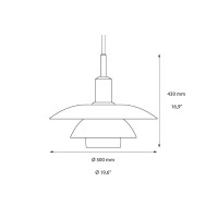 copy of Louis Poulsen PH 3/3 Suspension Lamp in Glass By Poul