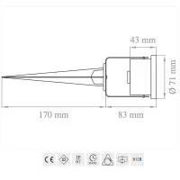 Lampo Faretto LED 12V da Giardino orientabile con picchetto Per