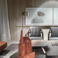 Oluce Coupe Floor Lamp Gold Design Joe Colombo 1967 Golden