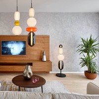 Bomma Pebbles Lampada da Terra a LED Dimmerabile in Cristallo