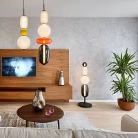 Bomma Pebbles Lampada da Terra a LED Dimmerabile in Cristallo