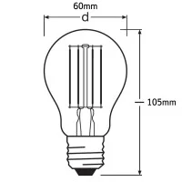 Osram LED Parathom Classic A75 E27 8W-75W 2700K 1055lm Lampadina