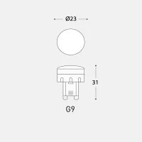 Mini Lampadina G9 LED 1,7W Fascio Emissione 110° Bispina Opalina