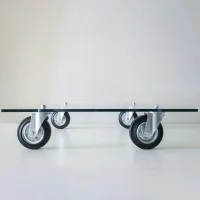 Fontana Arte Tavolo con Ruote Rettangolare Decorativo in Vetro