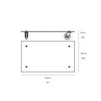 Fontana Arte Tavolo con Ruote Rettangolare Decorativo in Vetro Fontana Arte Tavolo con Ruote Rettangolare Decorativo in Vetro