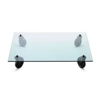 Fontana Arte Tavolo con Ruote Rettangolare Decorativo in Vetro