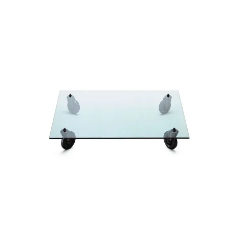 Fontana Arte Tavolo con Ruote Rettangolare Decorativo in Vetro