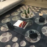 Fontana Arte Tavolo con Ruote Quadrato Decorativo in Vetro By