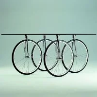 copy of Fontana Arte Table with Wheels Decorative Rectangular