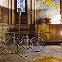 copy of Fontana Arte Table with Wheels Decorative Rectangular