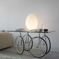 copy of Fontana Arte Table with Wheels Decorative Rectangular