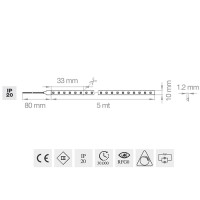 Lampo Strip Striscia 25 Metri LED 3528 180led/m 24V 14.4W/mt