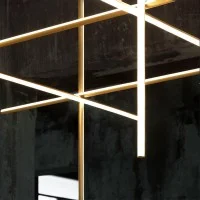 Flos COORDINATES C4 LONG Dimmable LED Ceiling Lamp Champagne