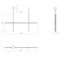 Flos COORDINATES S2 Dimmable Suspension LED Champagne