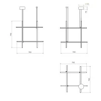 Flos COORDINATES S3 Dimmable Suspension LED Champagne