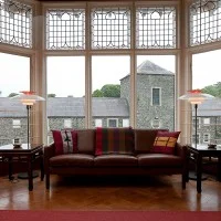 Louis Poulsen PH 80 Glass Floor Lamp Opal White With Red Louis Poulsen PH 80 Glass Floor Lamp Opal White With Red