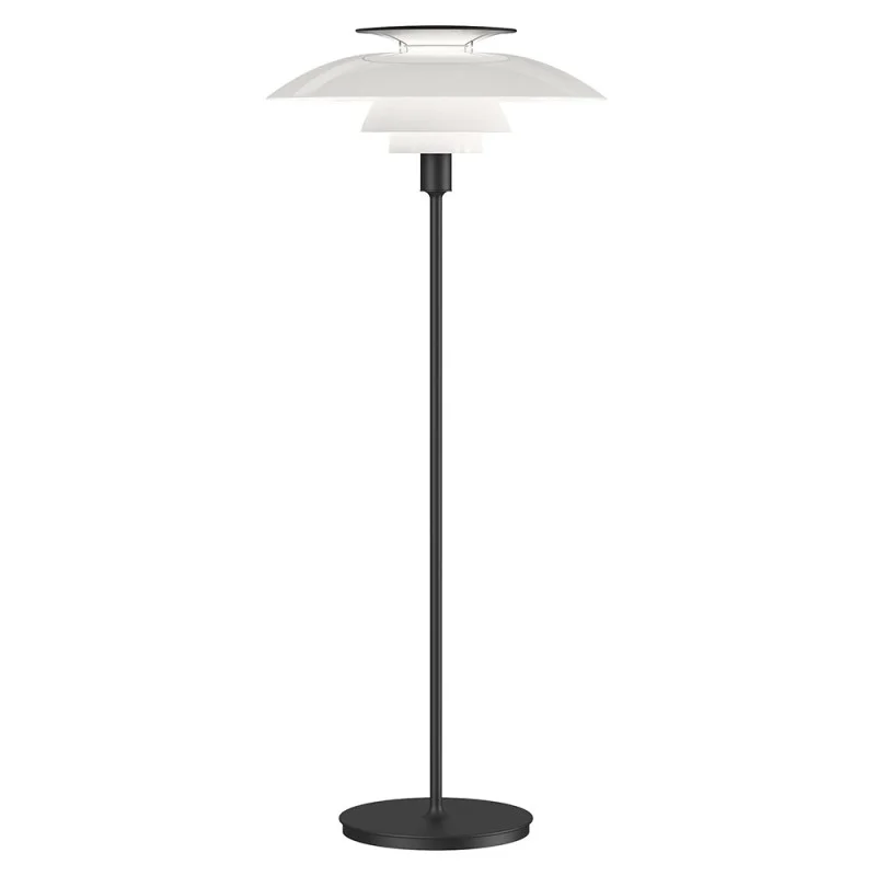 Louis Poulsen PH 80 Glass Floor Lamp Opal White With Red Louis Poulsen PH 80 Glass Floor Lamp Opal White With Red